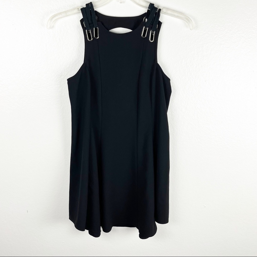 FREE PEOPLE Black Baby Love Trapeze Lace Straps Swing Dress XS Party Graduation